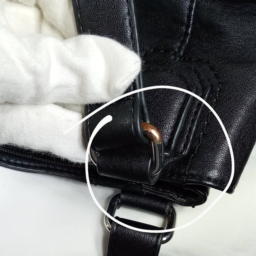 Rossetti Courte Black Fax Leather Satchel Shoulder Bag - Picture 14 of 16